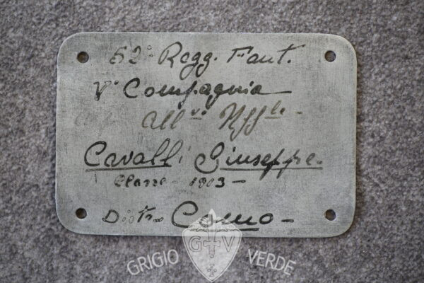 piastrino identificativo dog tags 52^ regg. fant.